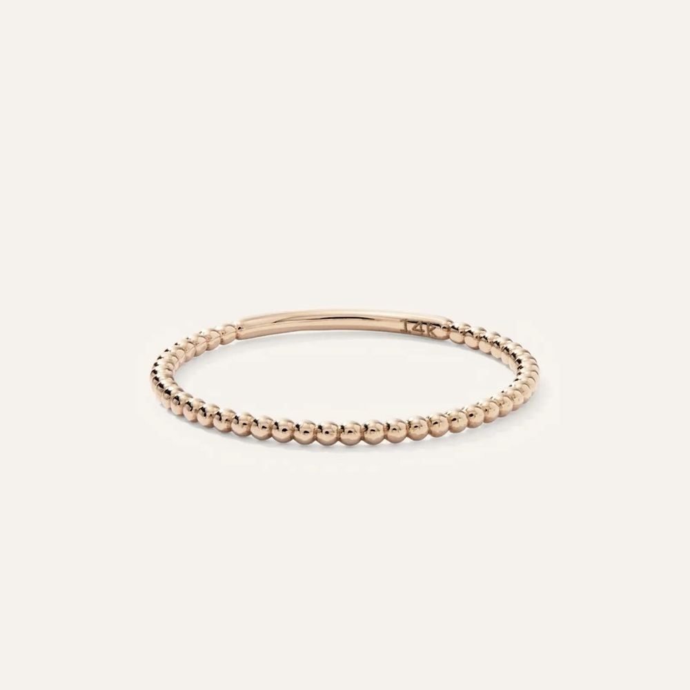 Quince 14k Gold Beaded Stacking Ring